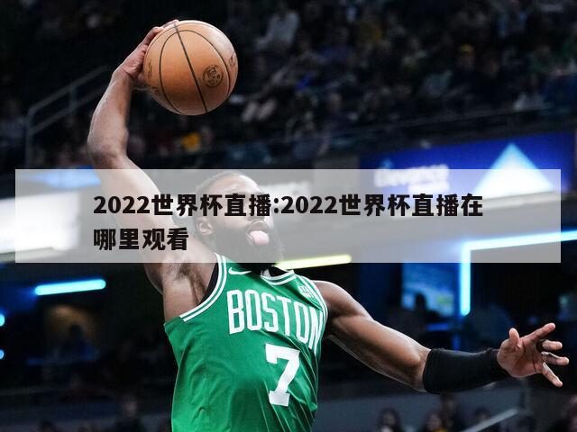 2022世界杯直播:2022世界杯直播在哪里观看