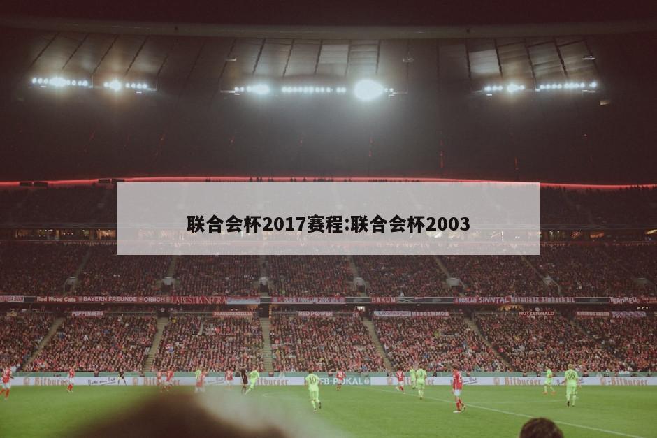 联合会杯2017赛程:联合会杯2003